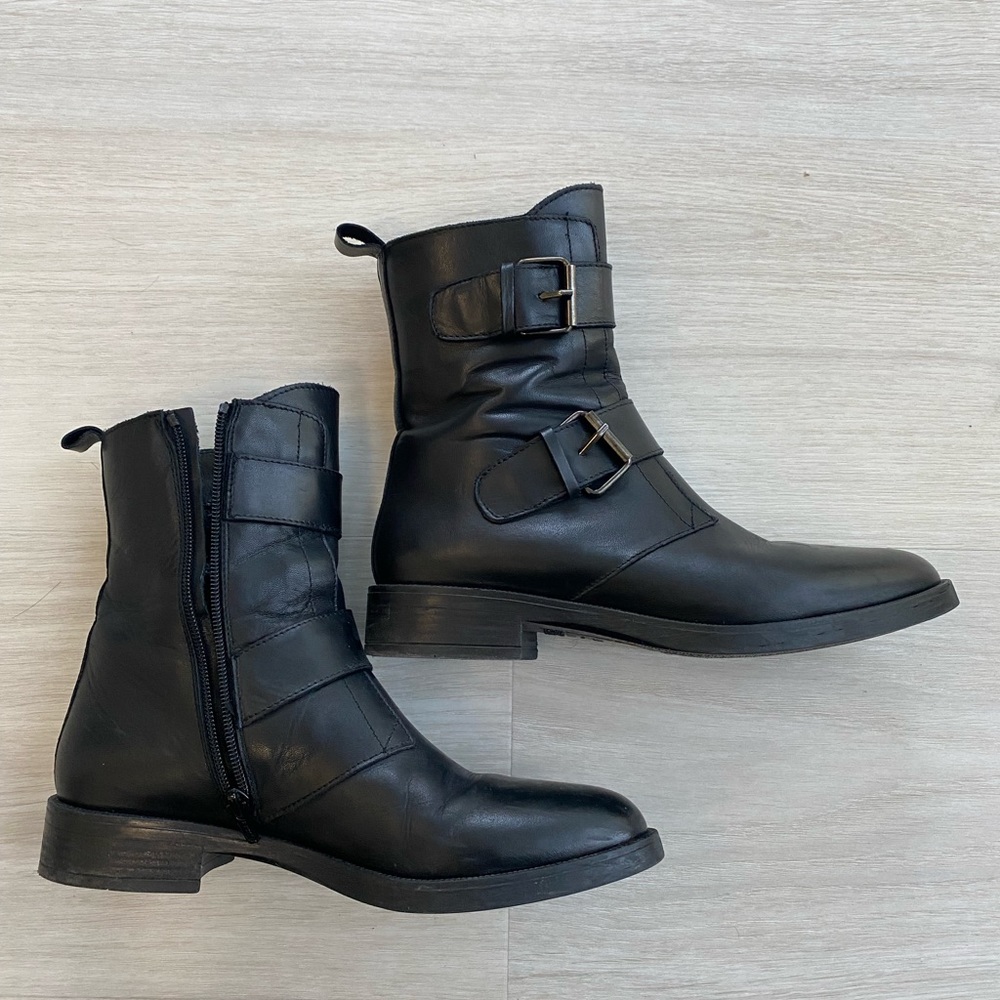 Emanuel crasto leather boots size8.5